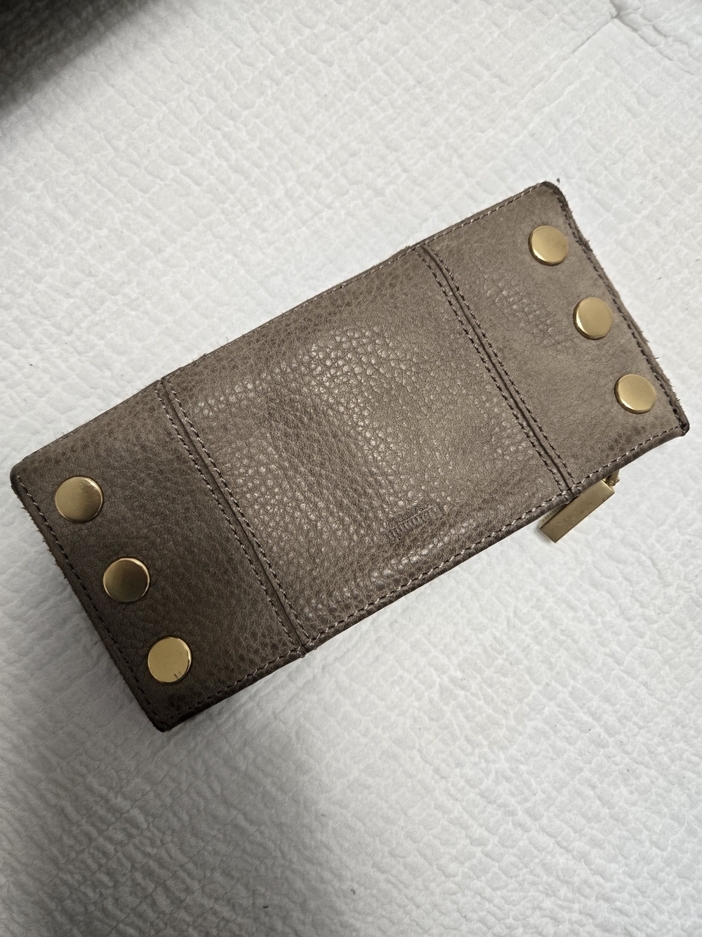 Hammitt Taupe Leather Crossbody Bag with Gold Studs And Wallet Set - Picture 8 of 10